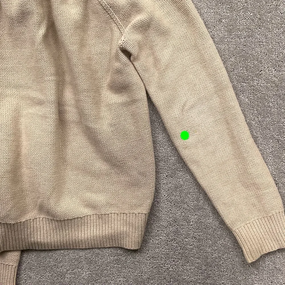 GAP‎ Cardigan Men L Beige Cotton Knit Classic Grandpa Retro Academia Sweater